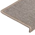 vidaXL Schodové rohože 10 ks 65x21x4 cm svetlohnedé s obdĺžnikovým okrajom