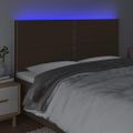 vidaXL Čelo postele s LED tmavohendé 160x5x118/128 cm látka