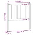 vidaXL Čelo postele sivé 81x4x100 cm masívna borovica