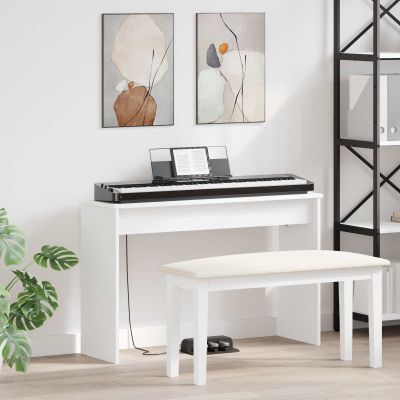 vidaXL Stojan na klávesy Biela 100 x 32 x 64 cm Kompozitné drevo