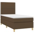 vidaXL Posteľný rám boxsping s matracom hnedý 80x200 cm látka