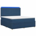 vidaXL LED boxspring posteľ s matracom Modrá 140 x 190 cm Látka