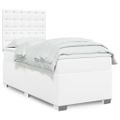 vidaXL Boxspring posteľ s matracom biela 90x200 cm umelá koža