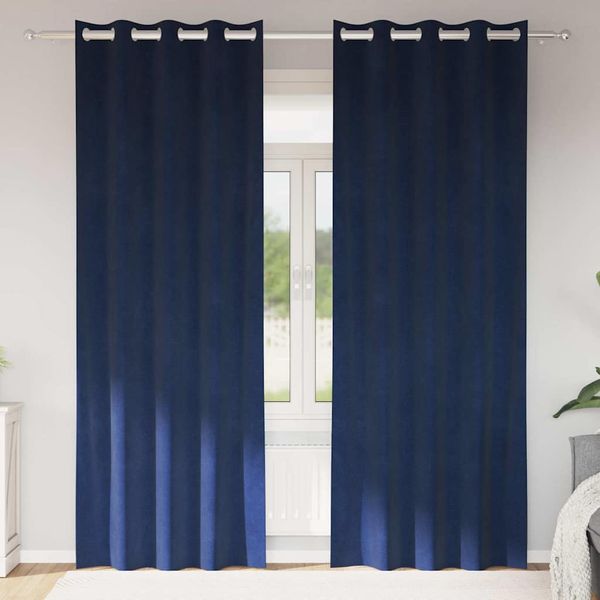 vidaXL Zatemňovacie závesy 2 pcs Tmavomodrá 140 x 245 cm Zamat