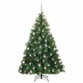 vidaXL Umelý vianočný stromček s 300 LED-i Zelená 210 cm PE a PVC