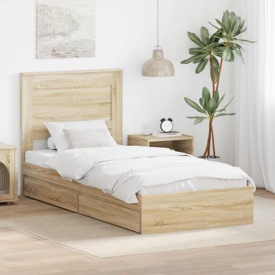 vidaXL Úložná posteľ Sonoma dub 75 x 190 cm Kompozitné drevo
