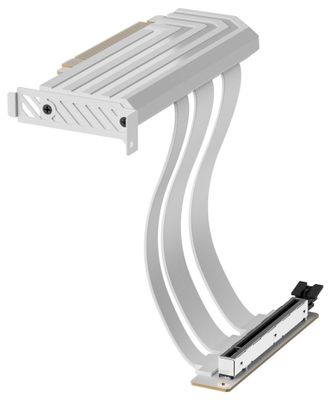 HYTE Riser PCI-E 5.0 / Snow White / farebný kryt / Dĺžka: 200mm Kábel, pre VGA, PCIe 5.0 x16, 64GB/s, 30AWG, EMI tienenie, 200mm, biely kábel, biely kryt