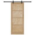 vidaXL Posuvné dvere Prírodná a čierna 86 x 211 cm Borovicový masív