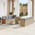 vidaXL Súprava záhradných pohoviek 12 pcs Beige a svetlo šedá