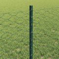 vidaXL Hexagonálny plot s stĺpom 50 x 0,6 m PVC potiahnutá oceľ Zelená