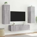 vidaXL TV nástenná skrinka s LED svetlami sivá sonoma 80x35x41 cm