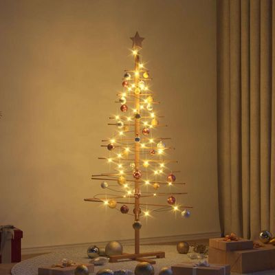 vidaXL Drevený vianočný stromček Hnedá 150 cm Bambus