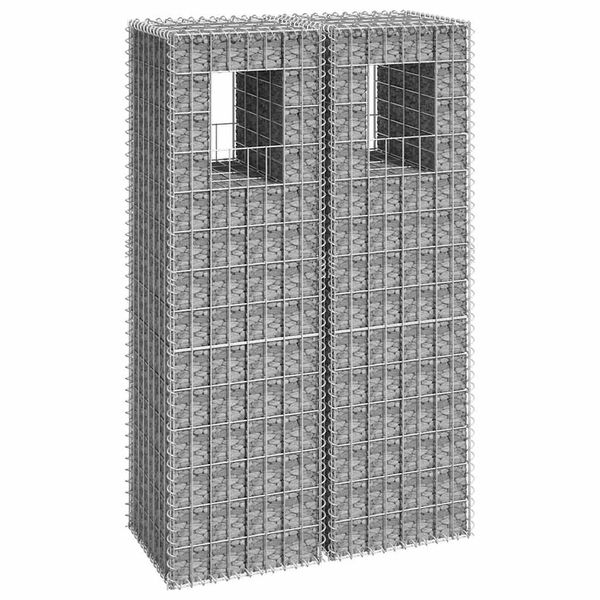 vidaXL Gabiónové koše/stĺpy 2 ks 40x40x140 cm železo