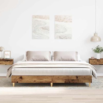 vidaXL Posteľný rám bez matraca staré drevo 180x200cm kompozitné drevo