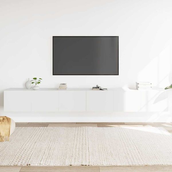 vidaXL 3-dielna súprava TV skriniek biela spracované drevo
