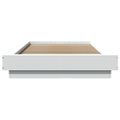 vidaXL Posteľný rám s LED svetlami biely 100x200 cm kompozitné drevo