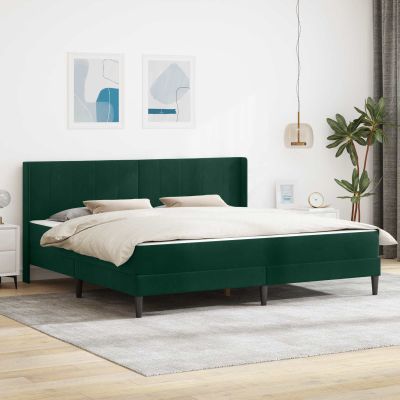 vidaXL Rám postele s matracom Tmavozelená 180 x 200 cm Zamat