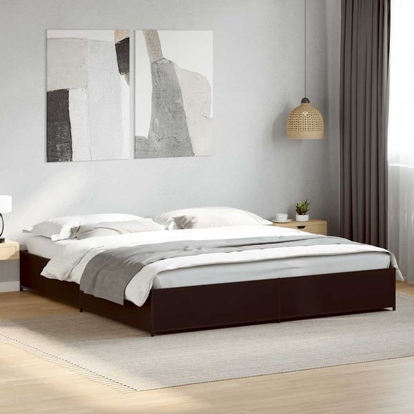 vidaXL Posteľný rám čierny 200x200 cm kompozitné drevo a kov