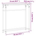 vidaXL Konzolový stolík dymový dub 75x19,5x75 cm kompozitné drevo