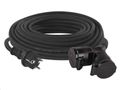 Predlžovací kábel EMOS P0603 spojka 20m / 2 zásuvky / čierny / guma / 230 V / 1,5 mm2
