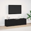 vidaXL TV skriňa s LED Čierny Dub 140 x 34 x 40 cm Konštruované drevo