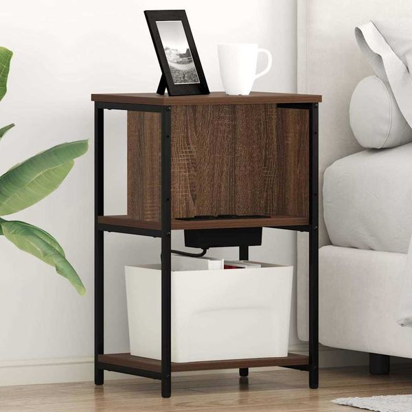 vidaXL Nočný stolík 2 pcs Hnedý dub 38 x 31 x 61 cm Kompozitné drevo