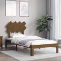 vidaXL Rám postele s čelom medovohnedý 90x200 cm masívne drevo