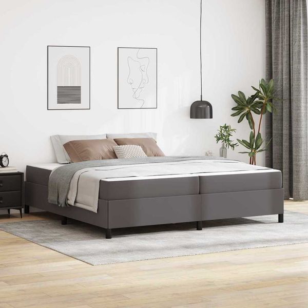 vidaXL Rám postele s matracmi Sivá 200 x 200 cm látka