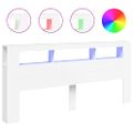 vidaXL Čelo s LED biele 220x18,5x103,5 cm kompozitné drevo
