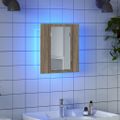 vidaXL LED kúpeľňová zrkadlová skrinka dub sonoma 40x12x45 cm akryl