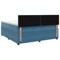 vidaXL Posteľ boxspring s matracom Tmavomodrá 140 x 200 cm Zamat