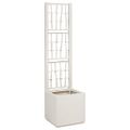 vidaXL Záhradný kvetináč s trellis Biela 36 x 36 x 140 cm PP