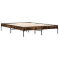 vidaXL Posteľný rám dymový dub 140x190 cm kompozitné drevo a kov