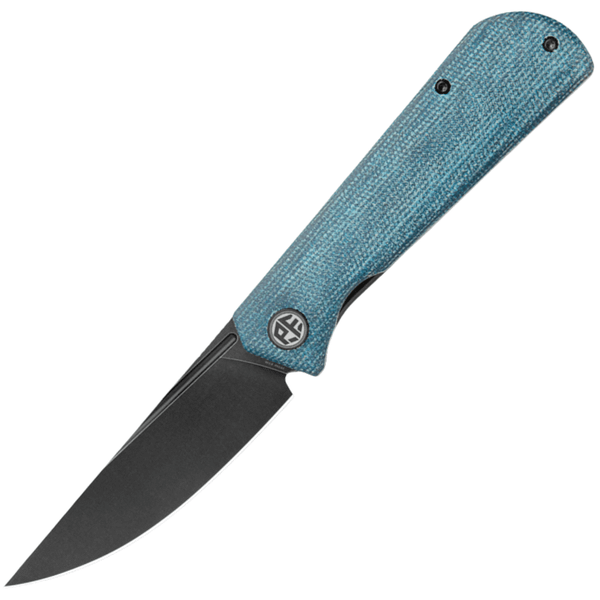 Petrified Fish PFP07BMDW Viking vreckový nôž 9,2 cm, Black Stonewash, modrá, Micarta