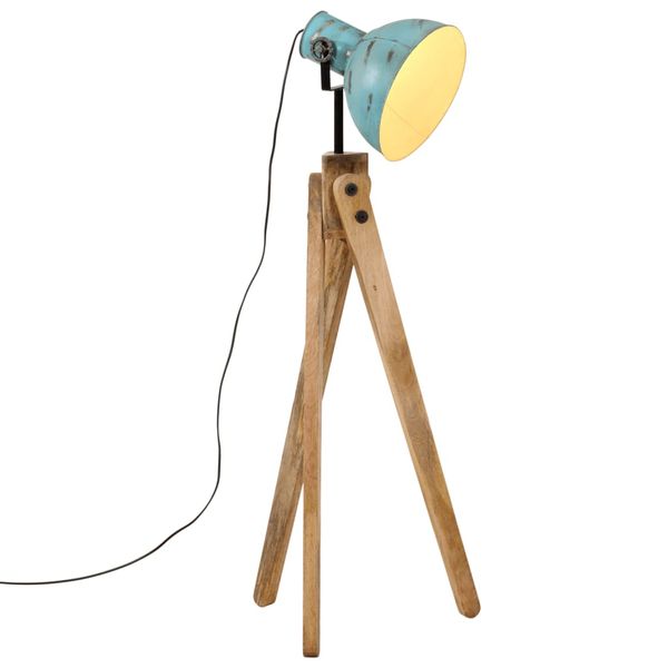 vidaXL Podlahová lampa 25 W šmuhovaná modrá 45x45x120 cm E27