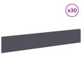 vidaXL Obrubník trávnika 30 ks 100 x 18 cm Oceľ Antracitová