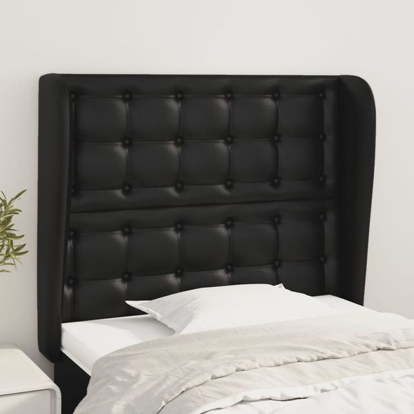 vidaXL Čelo postele so záhybmi čierne 93 x 23 x 118/128 cm umelá koža