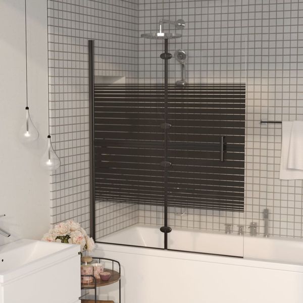 vidaXL Skladací sprchový kút ESG 100x140 cm čierny