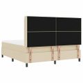 vidaXL Posteľ s pružinovým rámom s vankúšom Krémová 200 x 180 cm látka