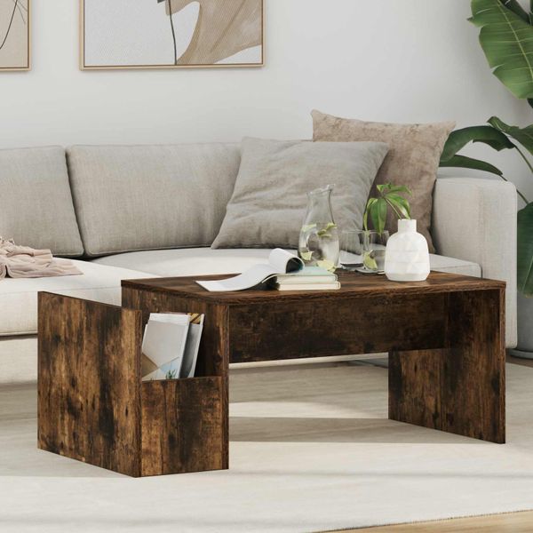 vidaXL Konferenčný stolík Dymová dub 90 x 45 x 35 cm Kompozitné drevo