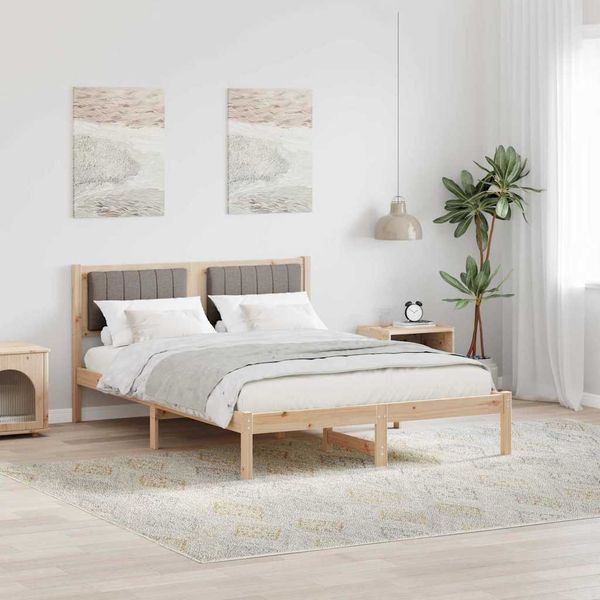 vidaXL Rám postele s čalúneným čelom Sivohnedá 120 x 190 cm