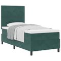 vidaXL Posteľ s pružinovým rámom Tmavozelená 80 x 200 cm Zamat