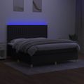 vidaXL Posteľ boxsping s matracom a LED čierna 160x200 cm látka