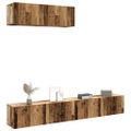 vidaXL 3-dielna súprava TV skrinky na stenu Old Wood 100x30x30 cm