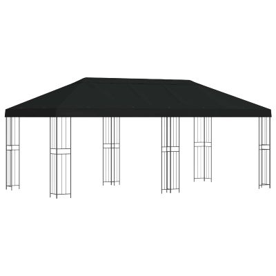 vidaXL Altánok so stenami 6 x 3 m Čierna Polyester a oceľ 190