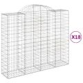 vidaXL Oblúkové gabiónové koše 18 ks 200x50x160/180 pozinkované železo