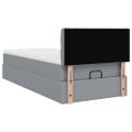 vidaXL Osmanská posteľ s matracom a LED svetlosivá 80x200cm látka