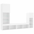 vidaXL 4-dielne TV nástenné skrinky s LED biele kompozitné drevo