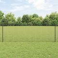 vidaXL Zvarené pletivo s podperami 10 x 0,8 m PVC potiahnutá oceľ Sivá