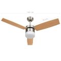 vidaXL Stropný ventilátor so svetlom a ovládačom 108 cm, svetlohnedý